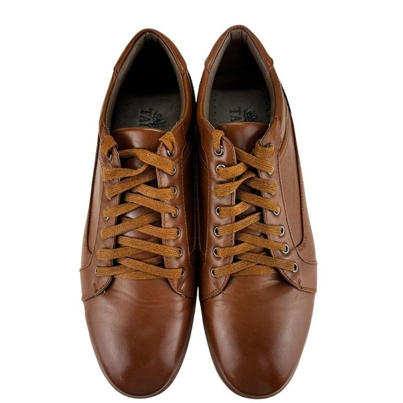 Tayno Shoes Mens 11 Berny Coffee Lace Up Low Top Brown Classic Casual Dress - Picture 9 of 14